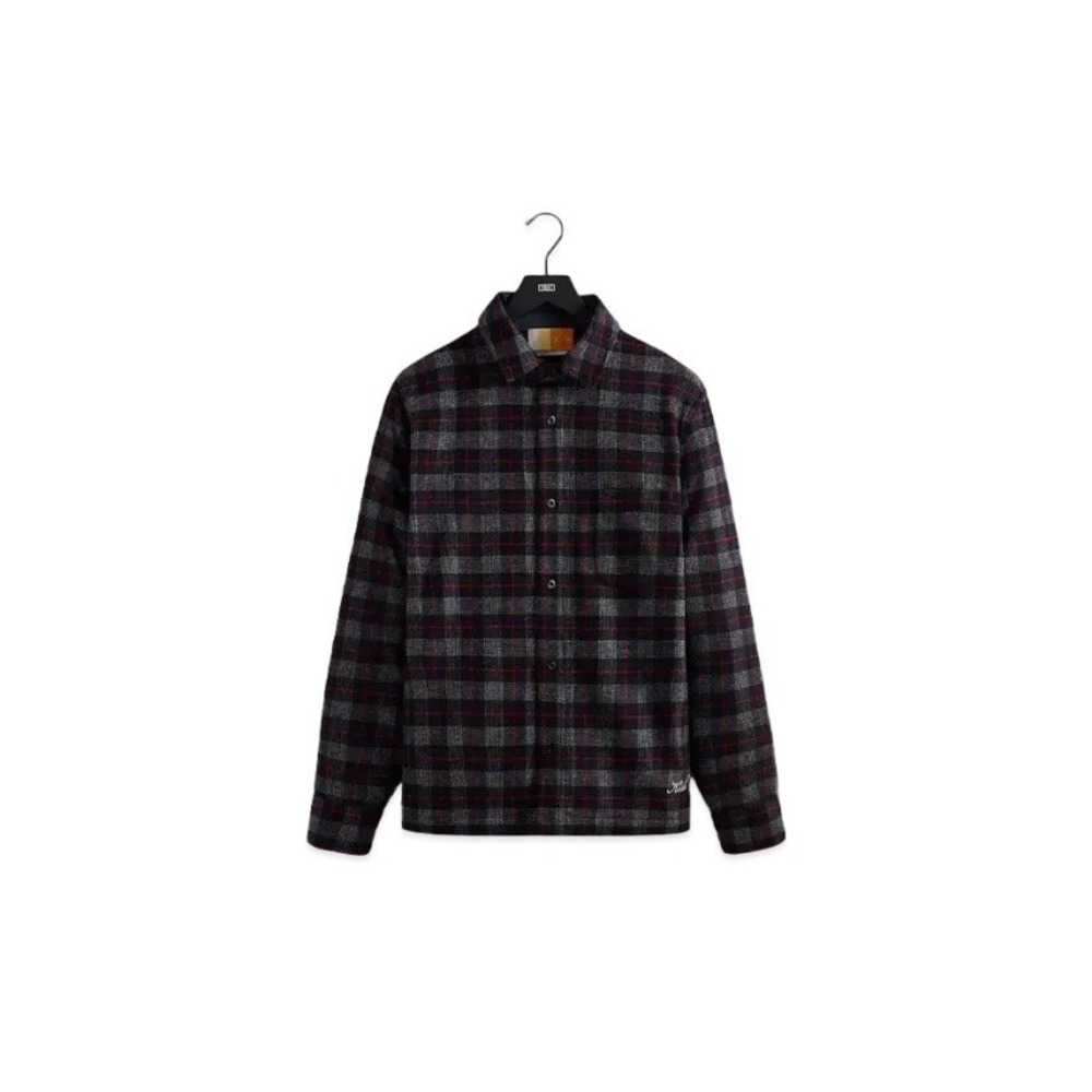 NWT KITH Check Plaid Ginza Black Sz XL Heavyweight Shacket Designer Luxury
